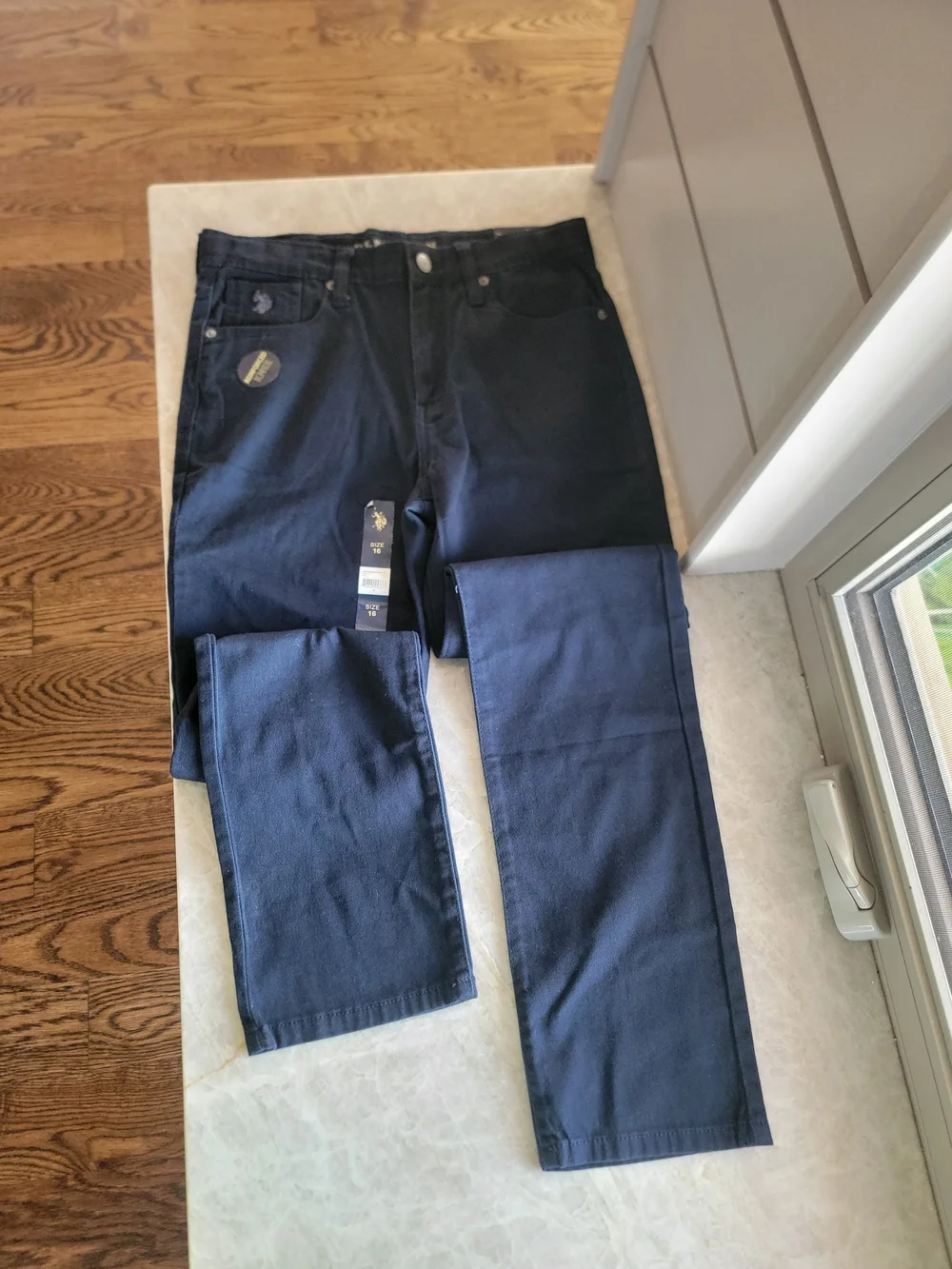 U.S. Polo Assn. Boys' Stretch Twill 5-Pocket Straight Fit Pants. Sz 16